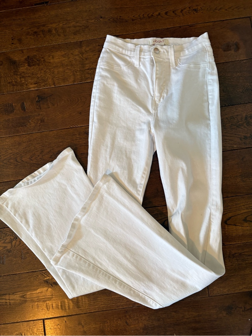 Juniors Flared White Stretch Skinny Jeans
